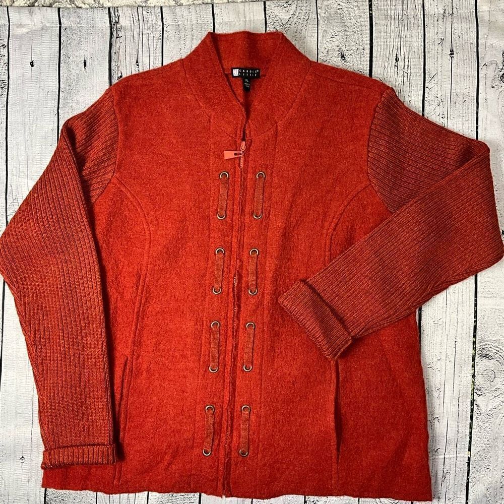 CAROLE LITTLE Full Zip Wool Cardigan